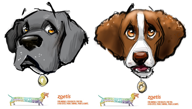 Dog and cat caricatures pet caricature illustration art in Toronto and GTA Ontario Canada