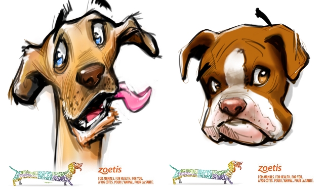 Dog and cat caricatures pet caricature illustration art in Toronto and GTA Ontario Canada