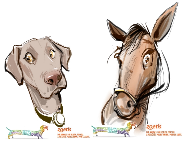 Dog and cat caricatures pet caricature illustration art in Toronto and GTA Ontario Canada