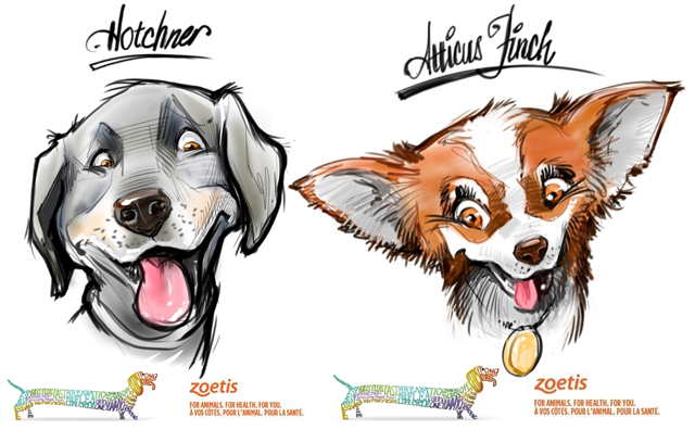 Dog and cat caricatures pet caricature illustration art in Toronto and GTA Ontario Canada